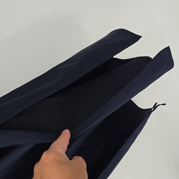 BHLDN Cali Satin Cowl-Neck Midi Slip Dress Navy Blue Size 12 - Picture 7 of 12